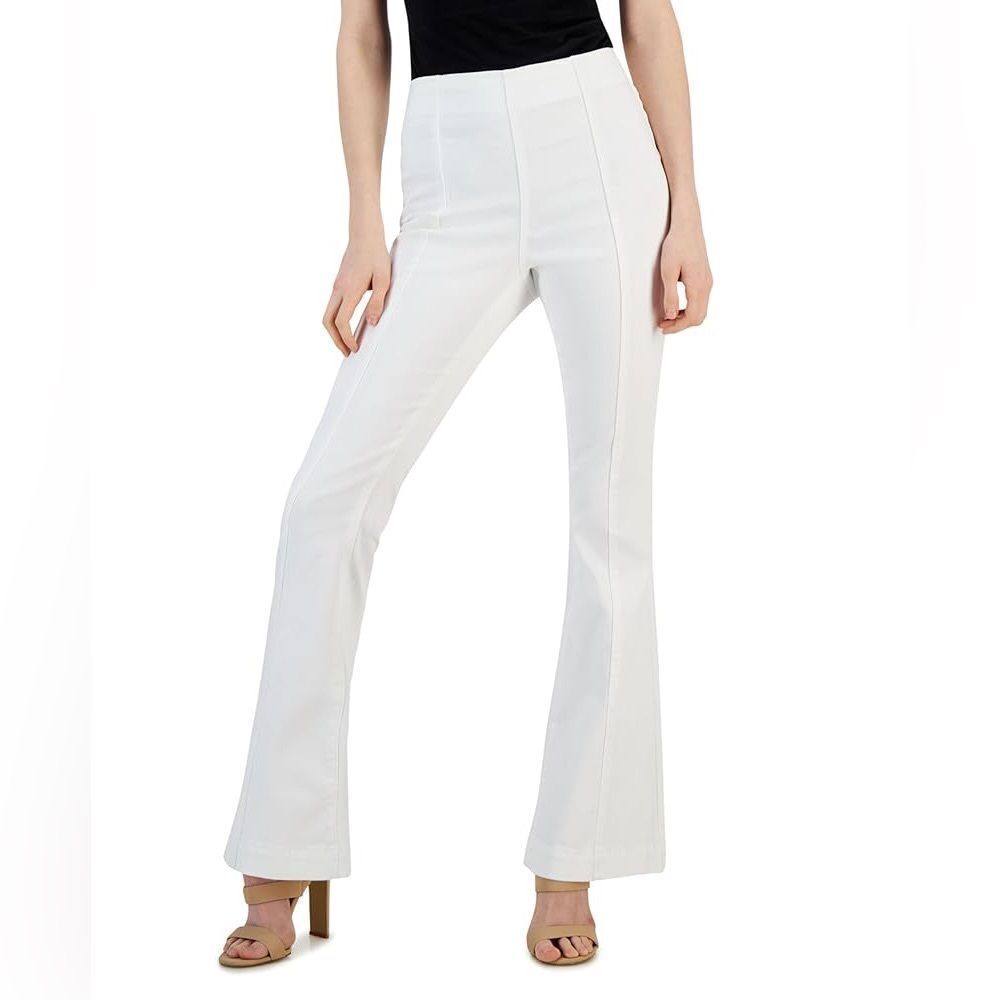 NWT INC International Concepts Bright White Pull-On Flare Pants size 16